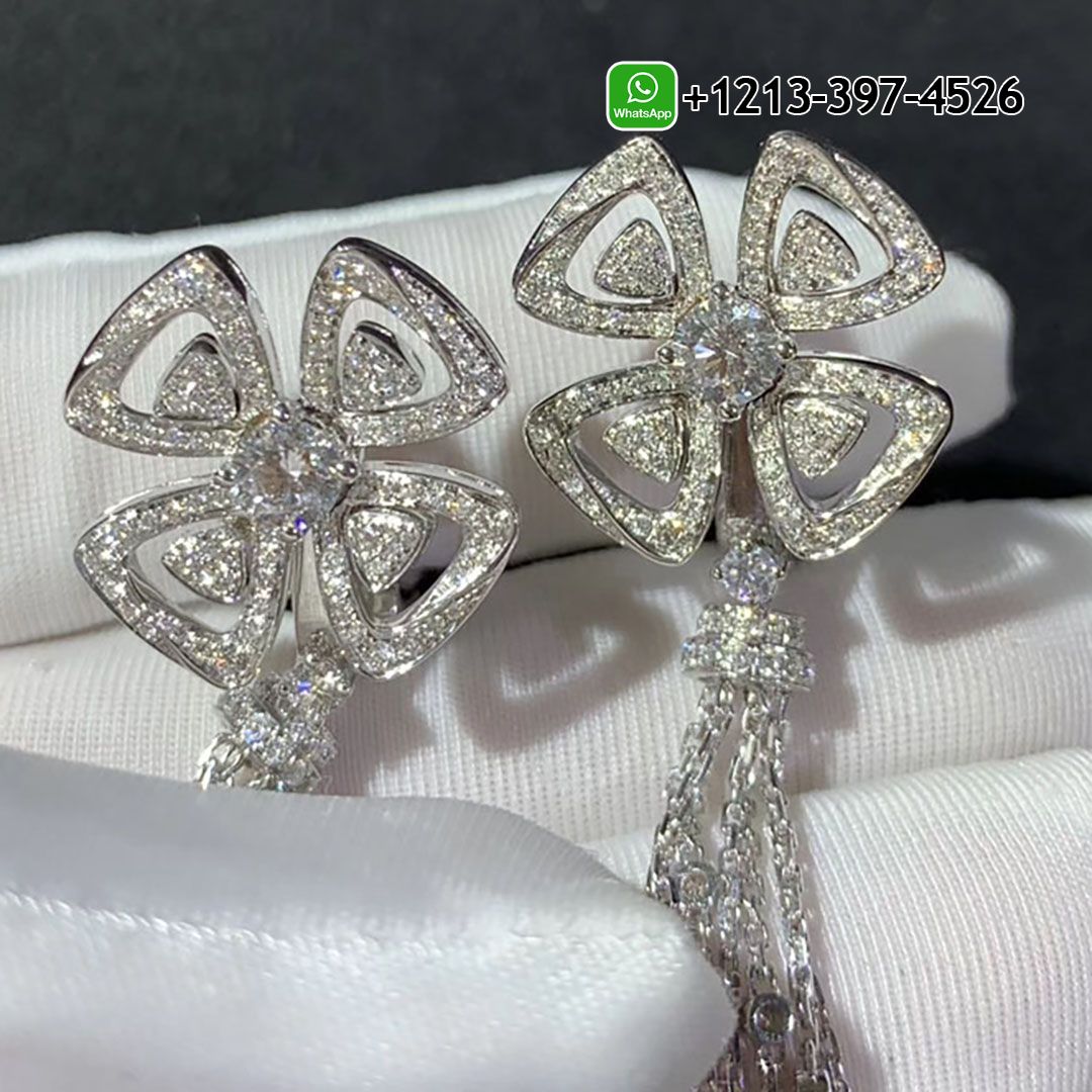 xpdrtpt5n1q Bvlgari Fiorever 18k White Gold and Diamond Drop Tassels Earrings 354528 - High Quality 18k Gold and Diamond Luxury Distinctive Collection Designer Jewelry Customized Factory Price - Image 4