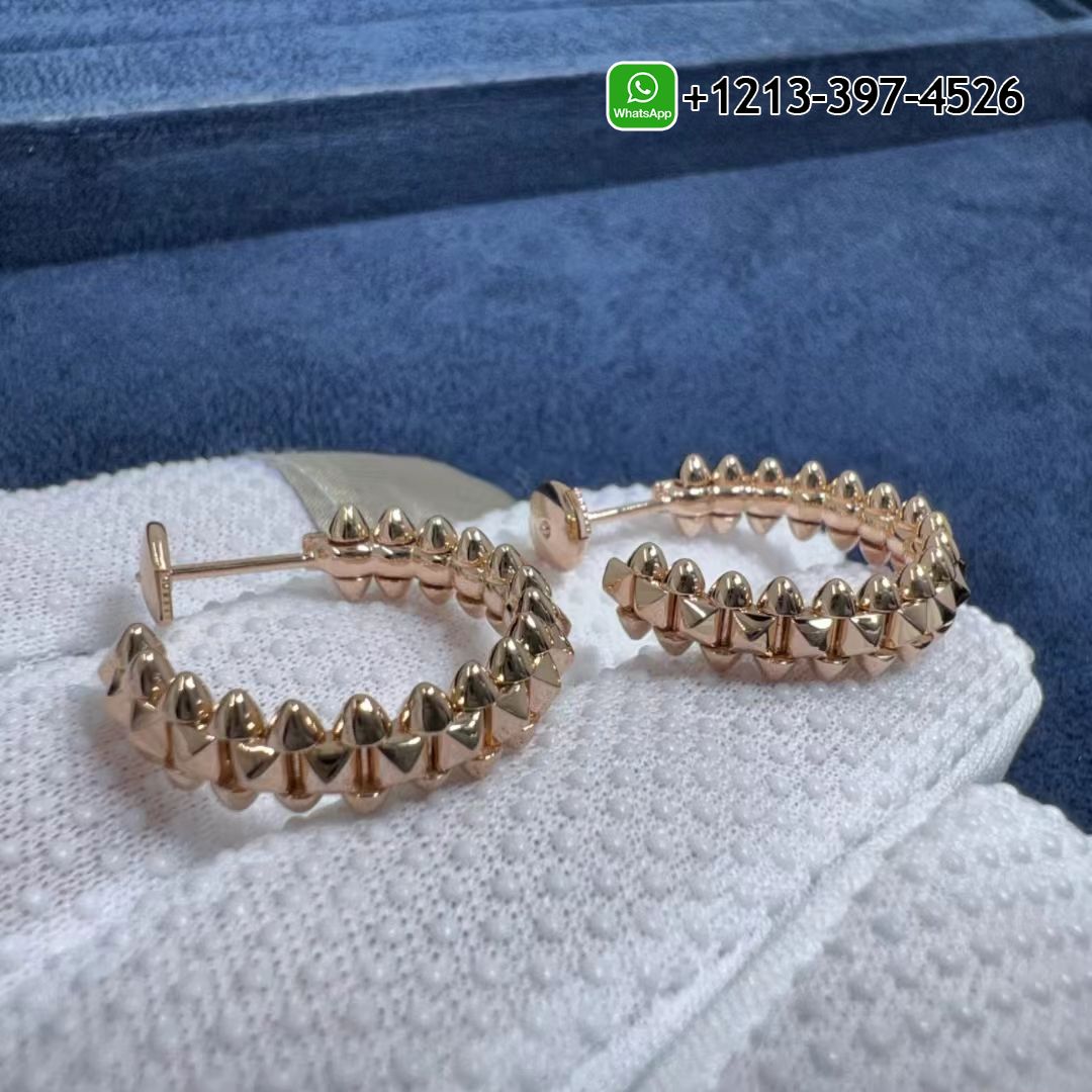 xr252mrzkdv Best Sellers 1:1 Quality Cheap Custom Made Cartier Solid 18k Rose Gold Small Clash de Cartier Hoop Earrings Replica - High Quality 18k Gold and Diamond Luxury Distinctive Collection Designer Jewelry Customized Factory Price - Image 5