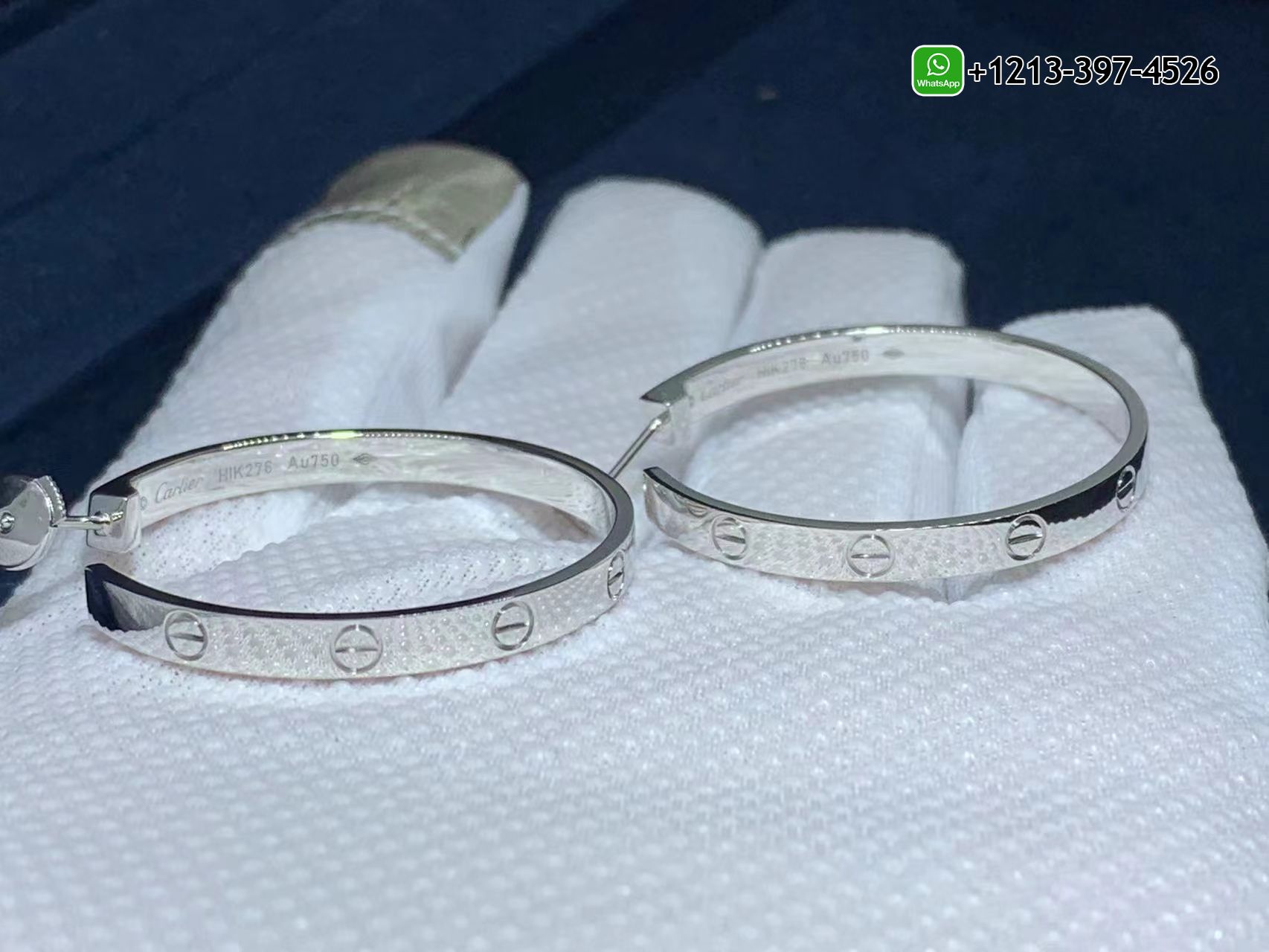 xrpom0bzyji Best Sellers 1:1 Quality Cheap Custom Made Cartier 18k White Gold LOVE 32.6mm Hoop Earrings - High Quality 18k Gold and Diamond Luxury Distinctive Collection Designer Jewelry Customized Factory Price - Image 4