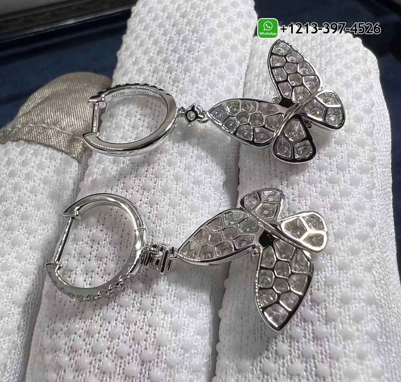 xxljebppuq4 Custom Made Best Sellers Quality 1:1 Copy Graff Pavé Butterfly 18K White Gold Diamond Drop Earrings - High Quality 18k Gold and Diamond Luxury Distinctive Collection Designer Jewelry Customized Factory Price - Image 5