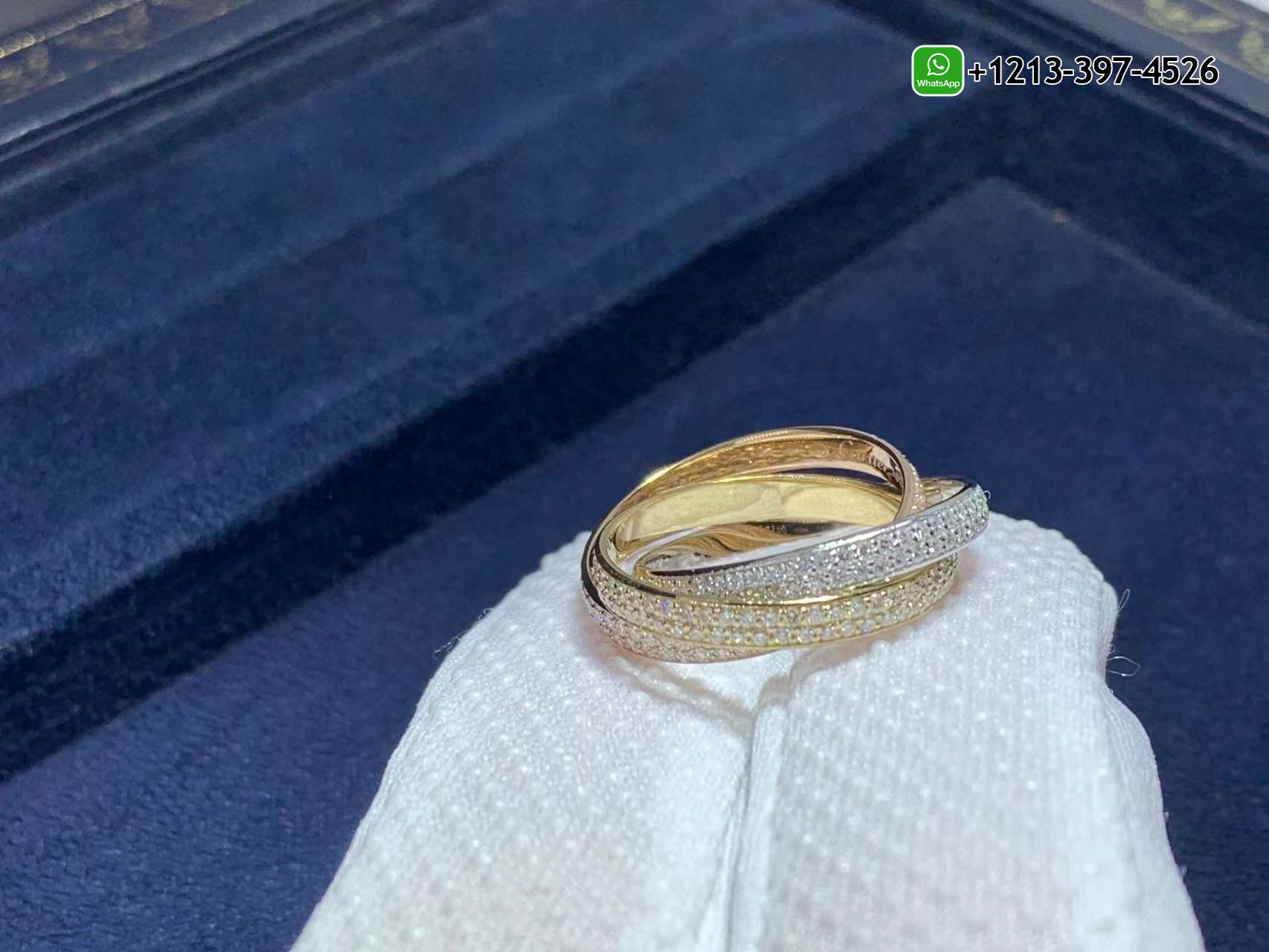 xyjyamd1t0j Custom Made Best Quality 1:1 Cheap Classic Cartier 18k White Gold, Yellow Gold, Rose Gold, Diamond Trinity Small Model Ring - High Quality 18k Gold and Diamond Luxury Distinctive Collection Designer Jewelry Customized Factory Price - Image 5