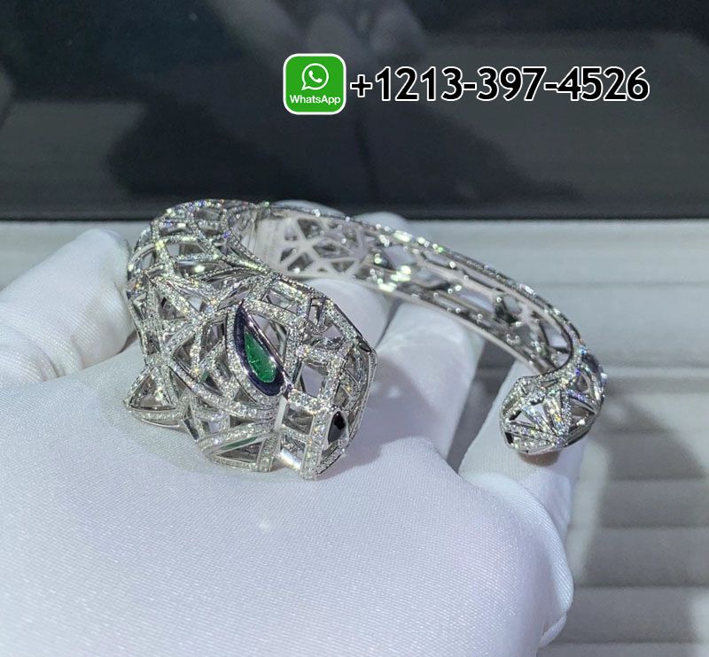 y30px3ymzhe Best Sellers 1:1 Quality Cheap Custom Made Panthère de Cartier Bracelet 18K White Gold With 5.46ct Diamonds Paved - High Quality 18k Gold and Diamond Luxury Distinctive Collection Designer Jewelry Customized Factory Price - Image 2
