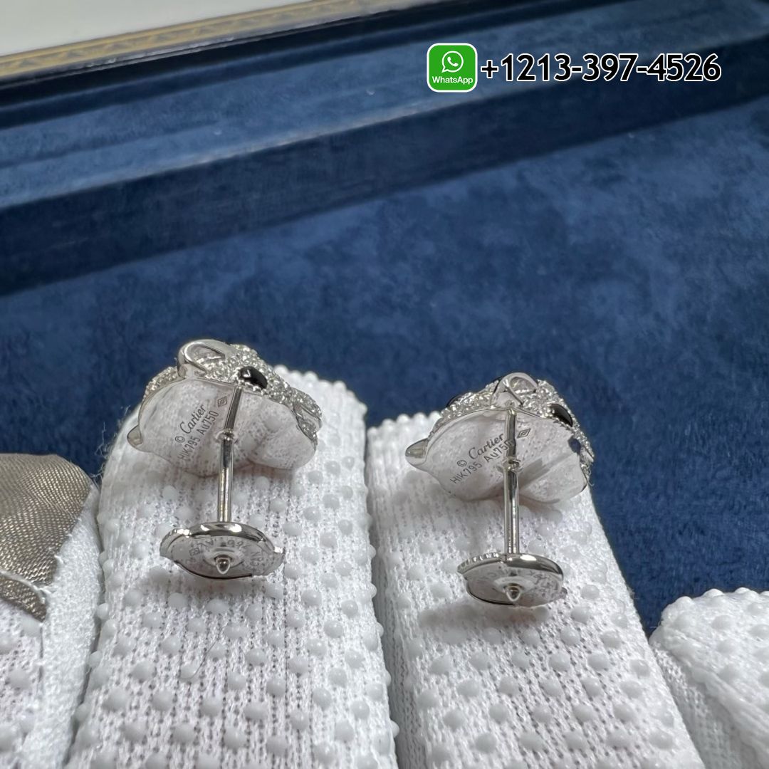 y322pazjp43 Custom Made Best Sellers Quality 1:1 Cartier Panthère de Cartier 18K White Gold Diamond Earrings - High Quality 18k Gold and Diamond Luxury Distinctive Collection Designer Jewelry Customized Factory Price - Image 4