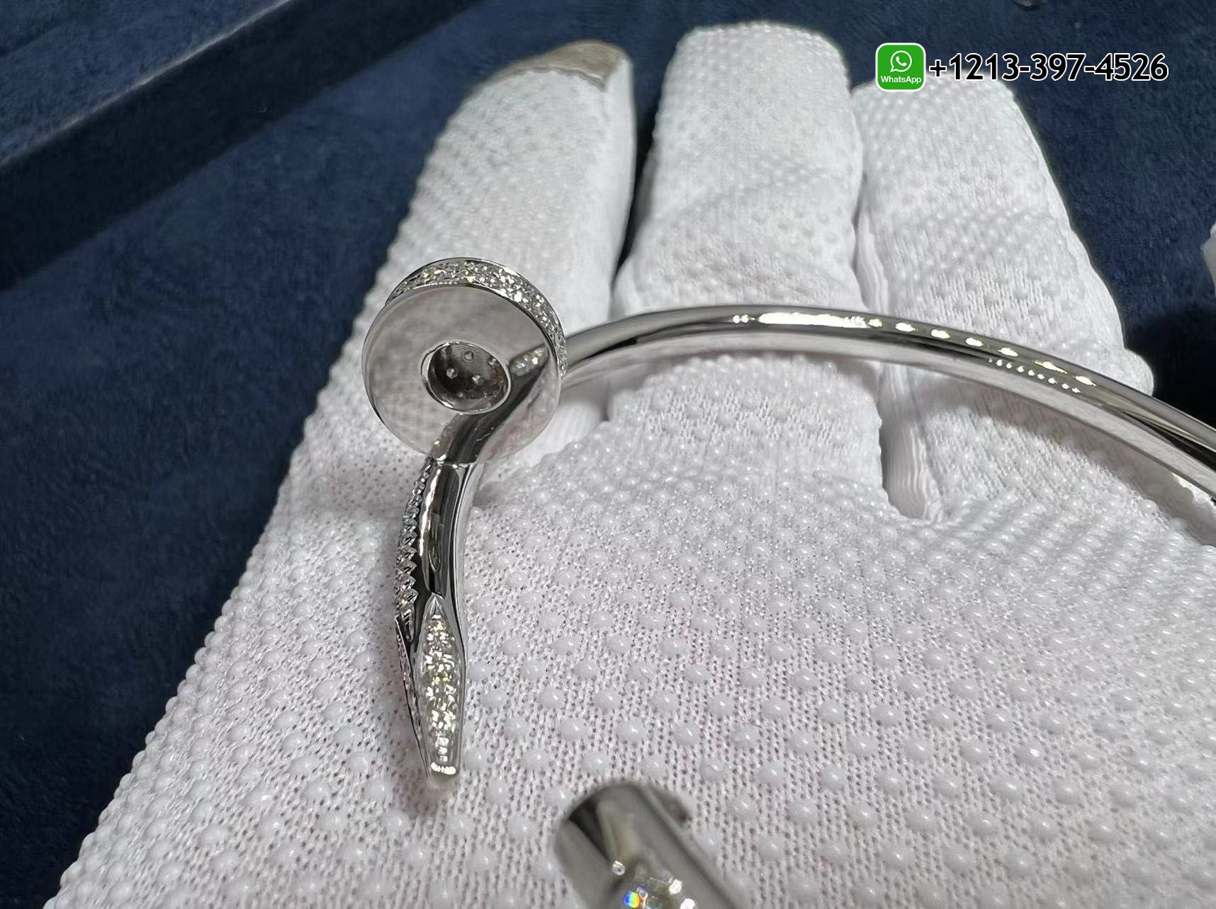 yayo5k4m2j0 Replica Cartier Juste Un Clou Diamond Paved 18k White Gold Classic Bracelet - High Quality 18k Gold and Diamond Luxury Distinctive Collection Designer Jewelry Customized Factory Price - Image 8