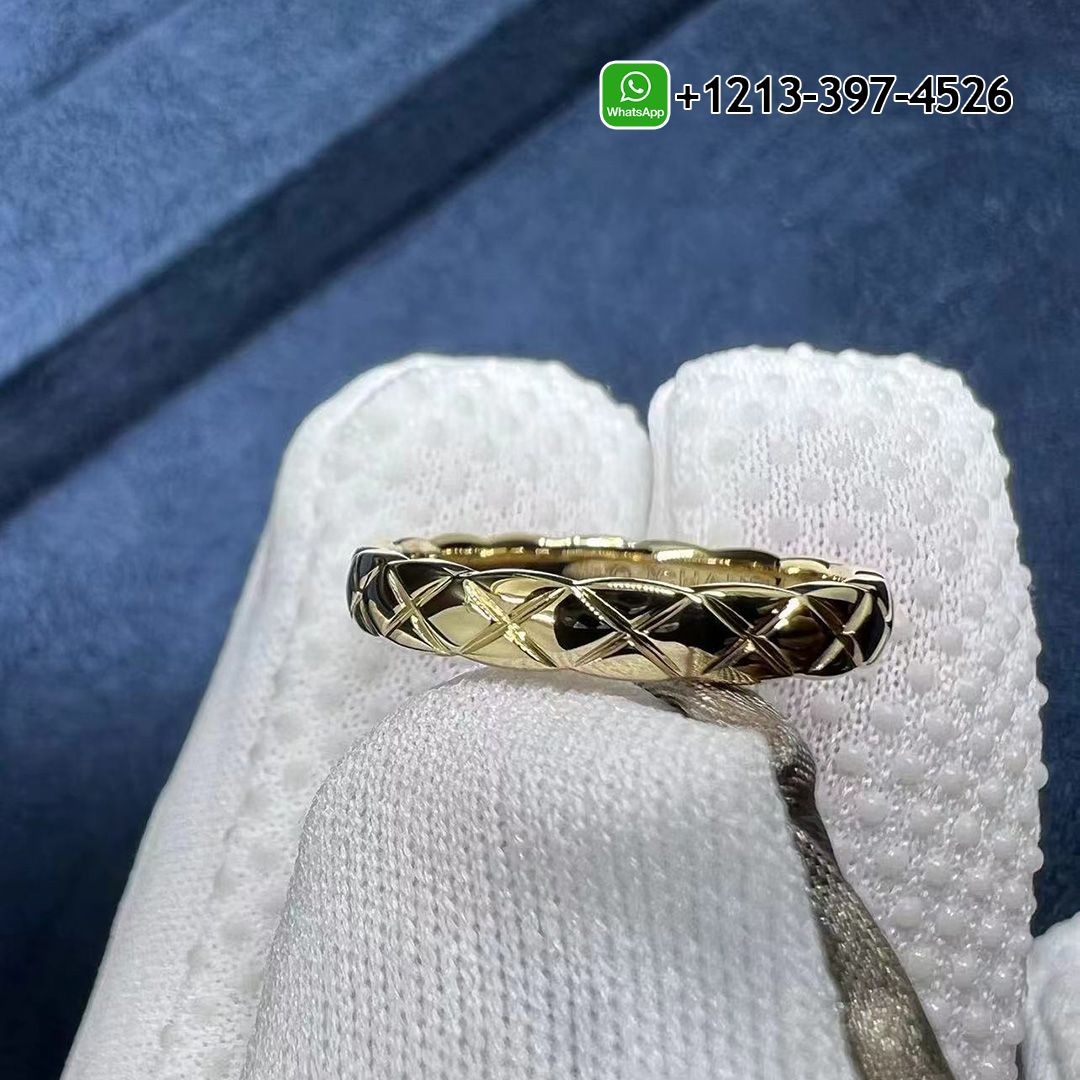 Custom Made Best Sellers Quality 1:1 Copy Chanel Coco Crush Ring Quilted Motif, Mini Version, 18k Yellow Gold - High Quality 18k Gold and Diamond Luxury Distinctive Collection Designer Jewelry Customized Factory Price Yire4w4z35w