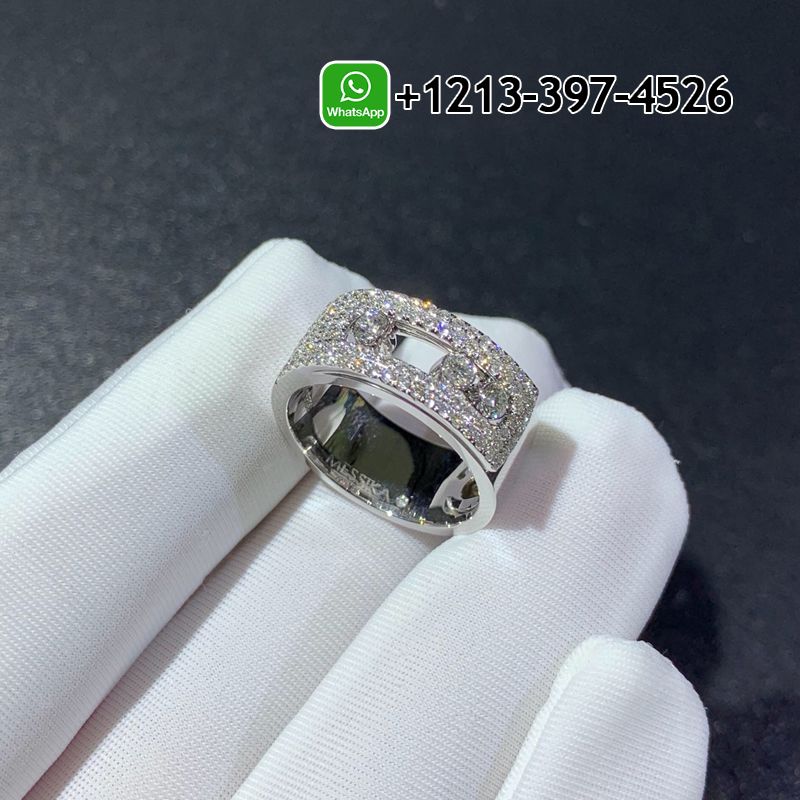 ymgvmy10gac Custom Made Best Sellers Quality 1:1 Copy Messika Move Noa LM Pavé 18K White Gold Diamond Ring - High Quality 18k Gold and Diamond Luxury Distinctive Collection Designer Jewelry Customized Factory Price