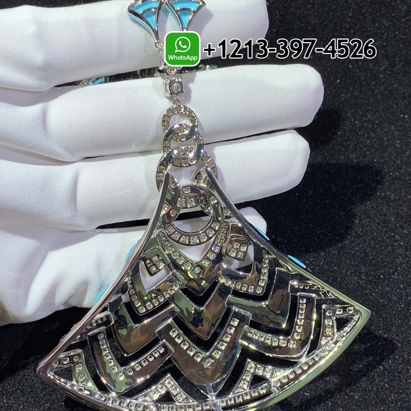 yo1ctpvmzni Custom Made Best Sellers Quality 1:1 Bulgari Divas’ Dream Necklace White Gold in Turquoise with Onyx and Diamonds High Jewelry - High Quality 18k Gold and Diamond Luxury Distinctive Collection Designer Jewelry Customized Factory Price - Image 4