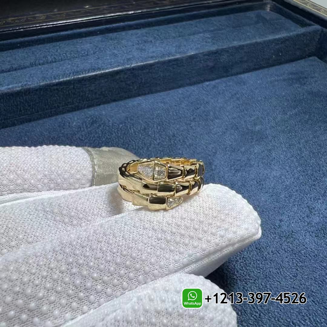 yrjav5jdcpi Bvlgari Serpenti Viper 18k Yellow Gold Diamond Two-coil Ring 357877 - High Quality 18k Gold and Diamond Luxury Distinctive Collection Designer Jewelry Customized Factory Price - Image 7