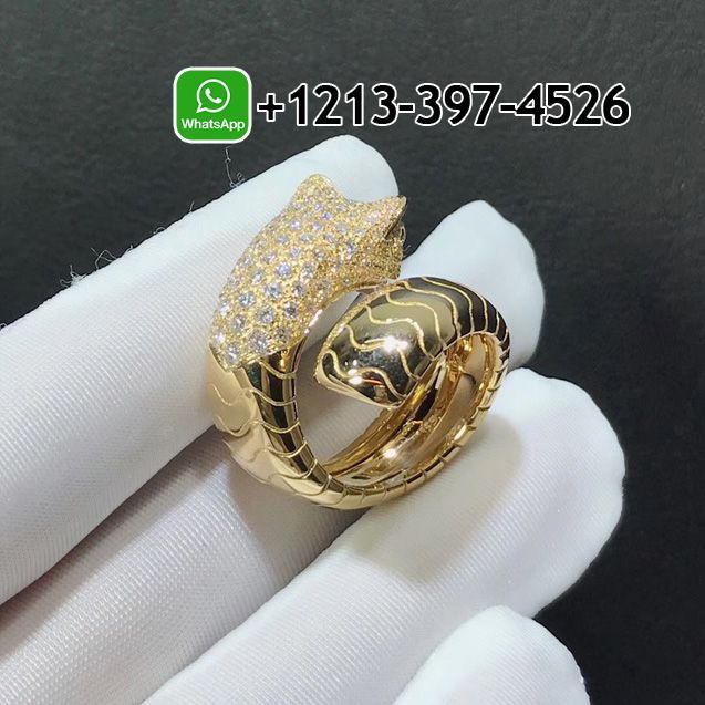yssxv0chhko Custom Made Best Sellers Quality 1:1 Cartier Panther 18k Yellow Gold Diamond Emerald Onyx Band Ring - High Quality 18k Gold and Diamond Luxury Distinctive Collection Designer Jewelry Customized Factory Price - Image 4