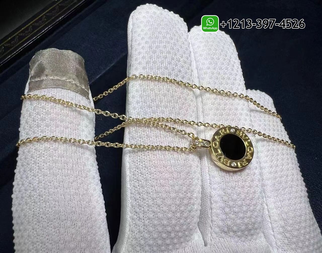yufxxn3yx5y Best Sellers 1:1 Quality Cheap Custom Made BVLGARI 18 kt rose gold chain and 18 kt yellow gold pendant set with mother-of-pearl, onyx and pavé diamonds - High Quality 18k Gold and Diamond Luxury Distinctive Collection Designer Jewelry Customized Factory Price - Image 4