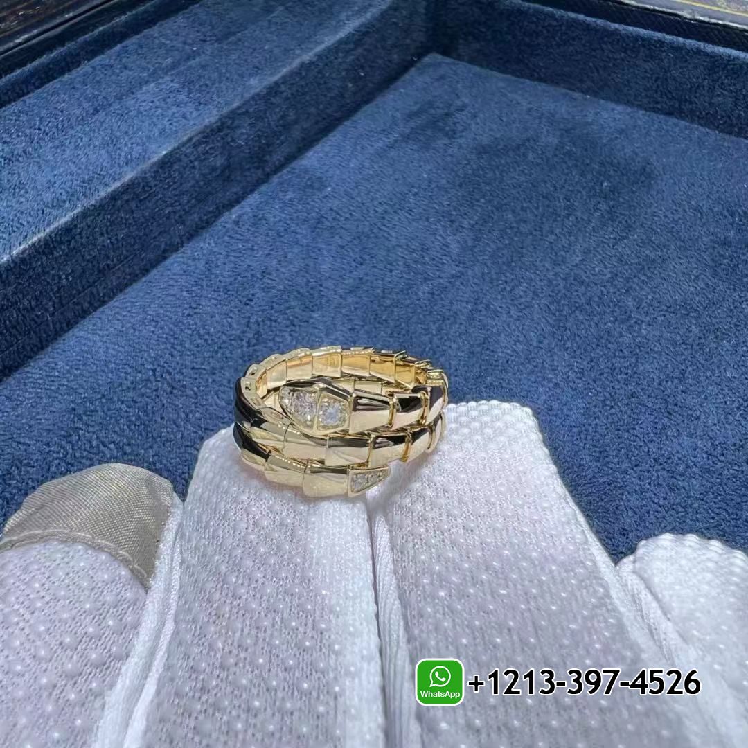 Bvlgari Serpenti Viper 18k Yellow Gold Diamond Two-coil Ring 357877 - High Quality 18k Gold and Diamond Luxury Distinctive Collection Designer Jewelry Customized Factory Price Yzlp24p0g3g