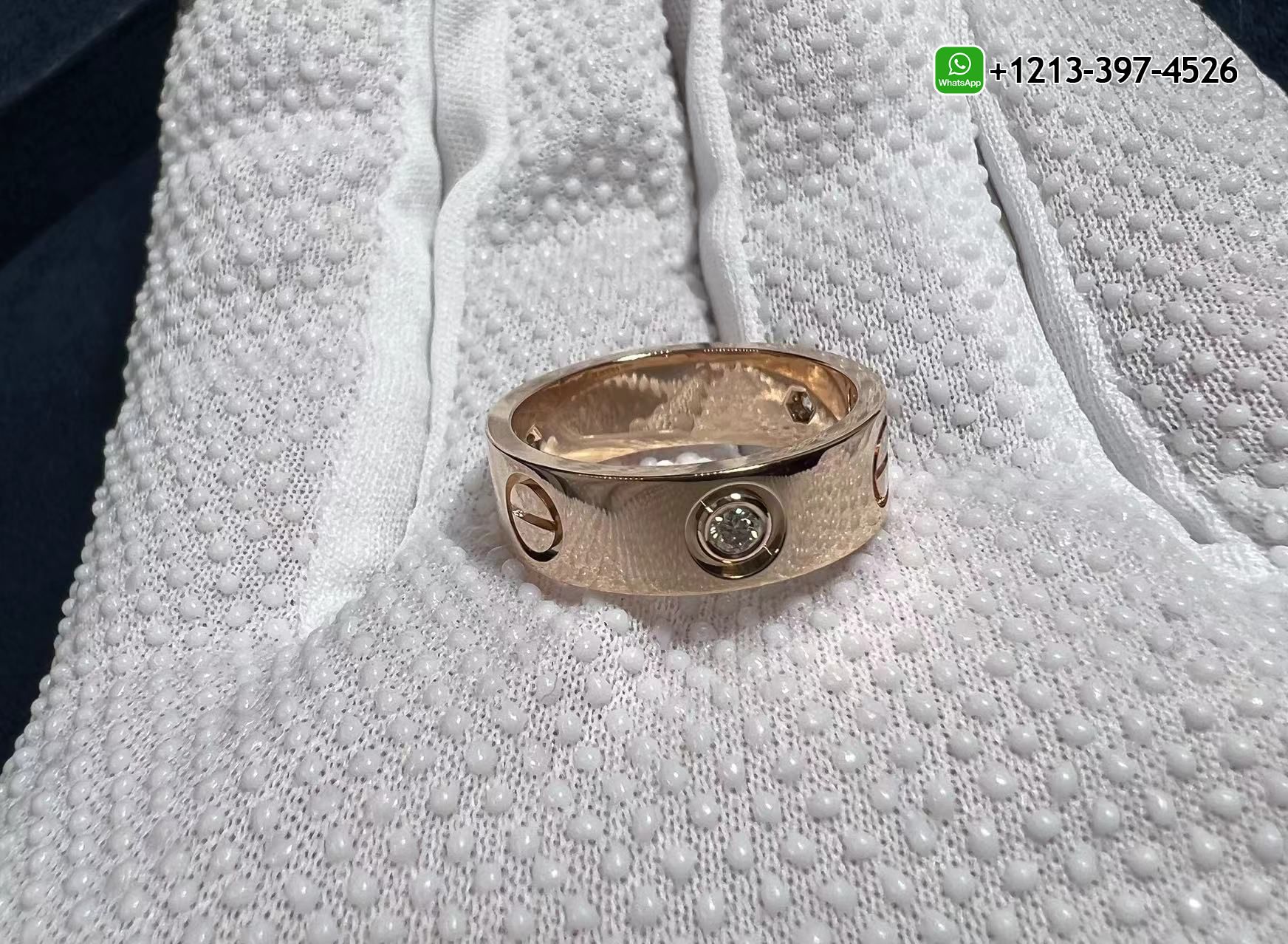 yzzfcnptokf Custom Made High Quality Cartier 18k Rose Gold 3 Diamonds LOVE Ring - High Quality 18k Gold and Diamond Luxury Distinctive Collection Designer Jewelry Customized Factory Price - Image 3