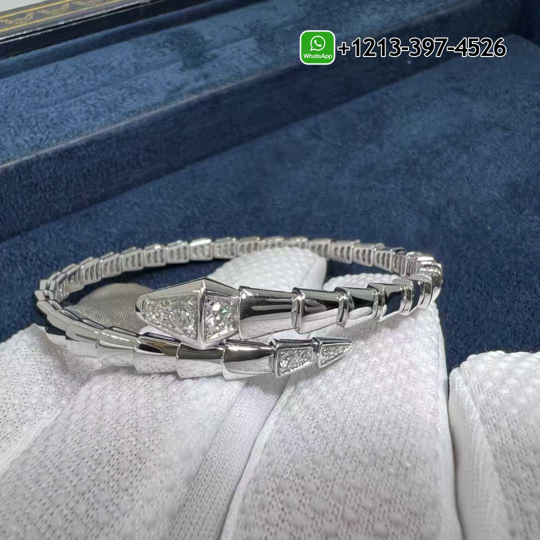z1cupwthqwn Custom Made Best Sellers Quality 1:1 Bvlgari Serpenti Viper Diamond 18k White Gold Bracelet - High Quality 18k Gold and Diamond Luxury Distinctive Collection Designer Jewelry Customized Factory Price - Image 5