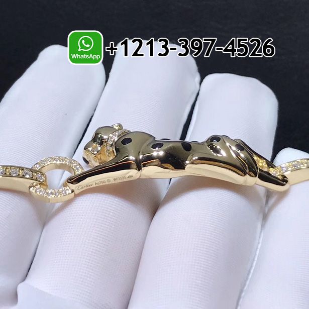 z5vkoieohib Best Sellers 1:1 Quality Cheap Custom Made Cartier Panthère De Cartier Bracelet, 18K Yellow Gold, Lacquer, Diamond, Tsavorite Garnet, Onyx - High Quality 18k Gold and Diamond Luxury Distinctive Collection Designer Jewelry Customized Factory Price - Image 5