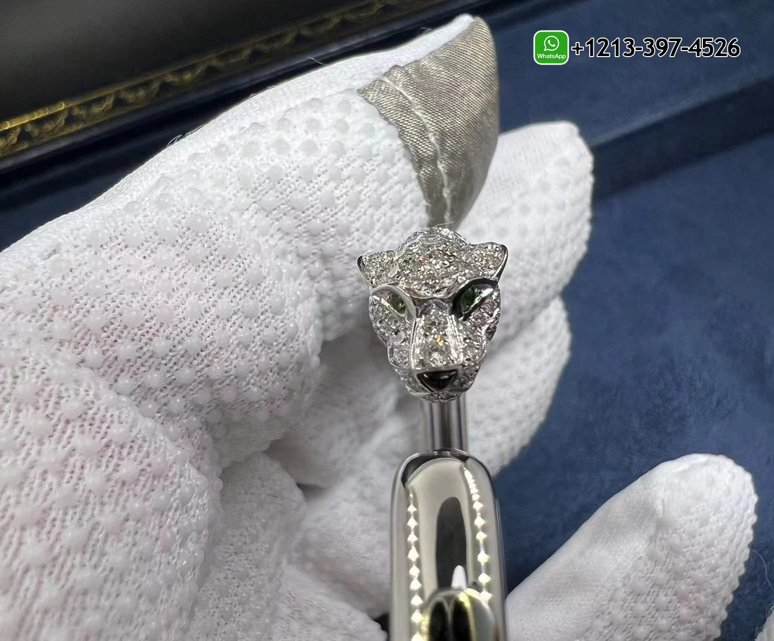 zb0wdil0eaf Best Sellers 1:1 Quality Cheap Custom Made Panthère de Cartier 18k White Gold Onyx, Emeralds, Half Diamond Paved Bracelet - High Quality 18k Gold and Diamond Luxury Distinctive Collection Designer Jewelry Customized Factory Price - Image 5