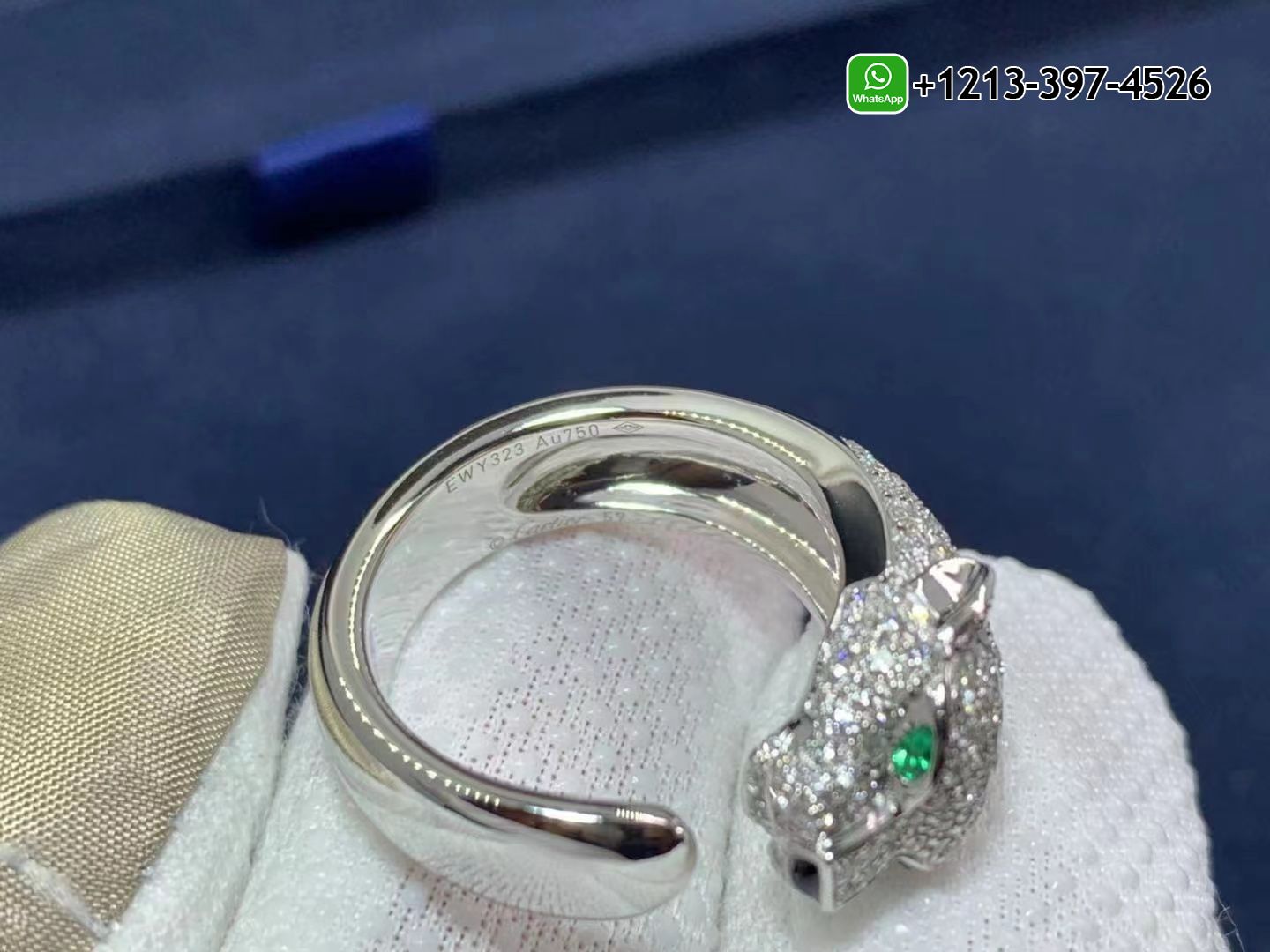 zbg0kzcu31t Best Sellers 1:1 Quality Cartier 18K White Gold Diamond Emerald Onyx Panthere De Cartier Ring - High Quality 18k Gold and Diamond Luxury Distinctive Collection Designer Jewelry Customized Factory Price - Image 3