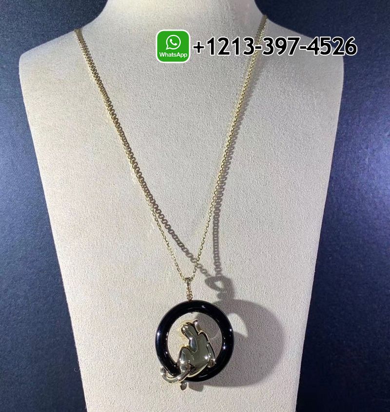 zbwdp42zdjg Best Sellers 1:1 Quality Cheap Custom Made Cartier 18k Yellow Gold Black Ceramic, Black Lacquer Panthere de Cartier Necklace - High Quality 18k Gold and Diamond Luxury Distinctive Collection Designer Jewelry Customized Factory Price - Image 6