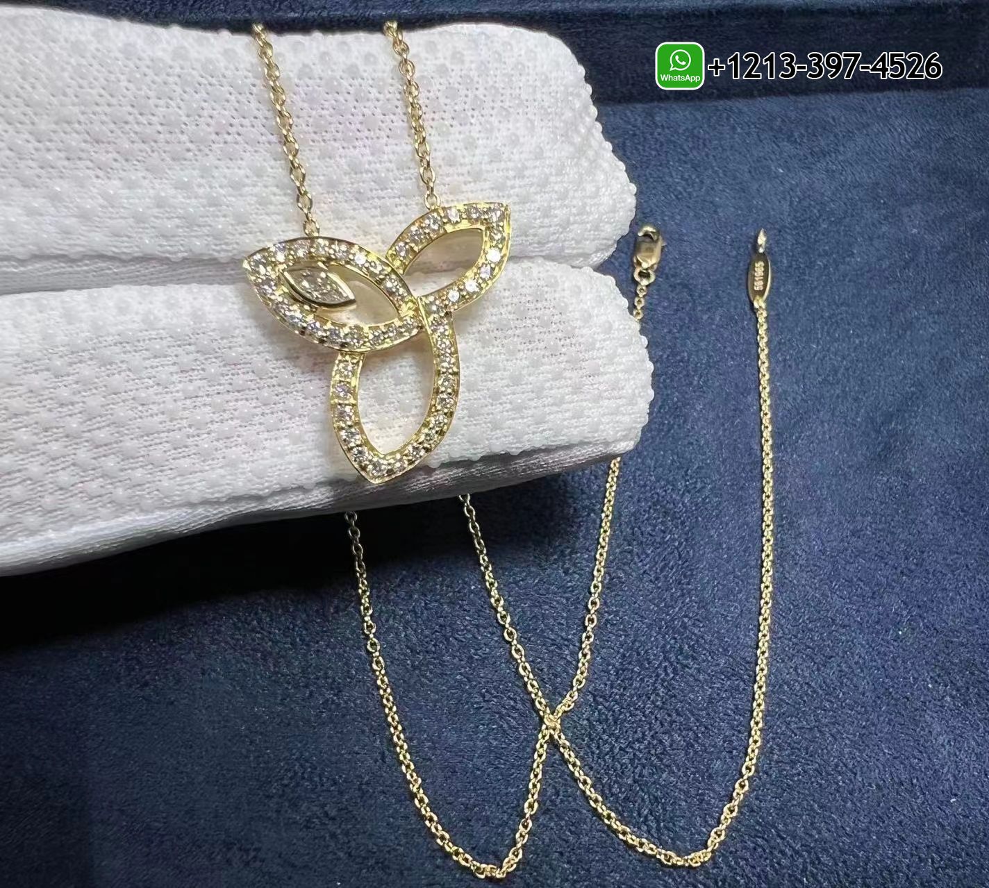 zdi3j0ztgmh Custom Made Best Sellers Quality 1:1 Copy Harry Winston Lily Cluster 18K Yellow Gold Diamond Pendant Necklace - High Quality 18k Gold and Diamond Luxury Distinctive Collection Designer Jewelry Customized Factory Price - Image 4