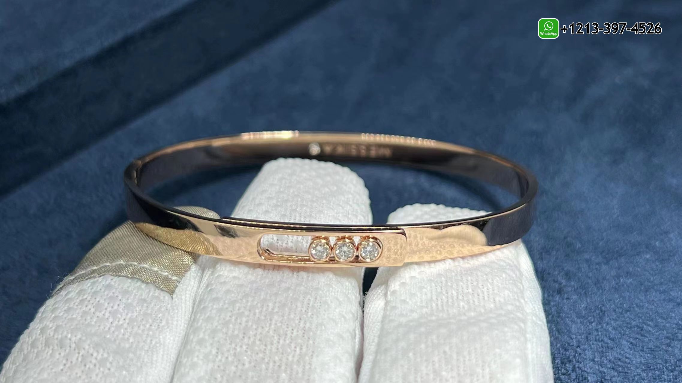 ziawnqihsqj Best Quality 1:1 Copy Messika 18K Rose Gold 3 Diamond Move Noa Bangle Bracelet - High Quality 18k Gold and Diamond Luxury Distinctive Collection Designer Jewelry Customized Factory Price - Image 2