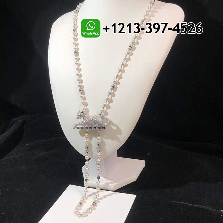 Custom Made Best Sellers Quality 1:1 Cartier Panthère De Cartier 18K White Gold Diamonds High Jewelry Pendant Necklace - High Quality 18k Gold and Diamond Luxury Distinctive Collection Designer Jewelry Customized Factory Price Zo2dd4yt2m3