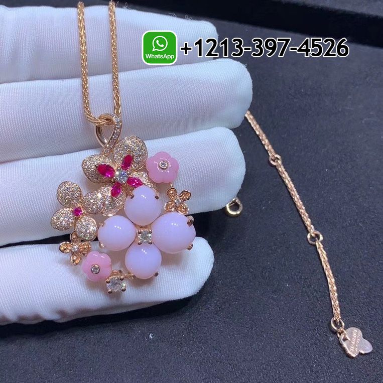 zozf33um1iw Custom Made Best Sellers Quality 1:1 Chaumet Hydrangea 18K Rose Gold Pink Dawn Pendant Necklace - High Quality 18k Gold and Diamond Luxury Distinctive Collection Designer Jewelry Customized Factory Price - Image 5
