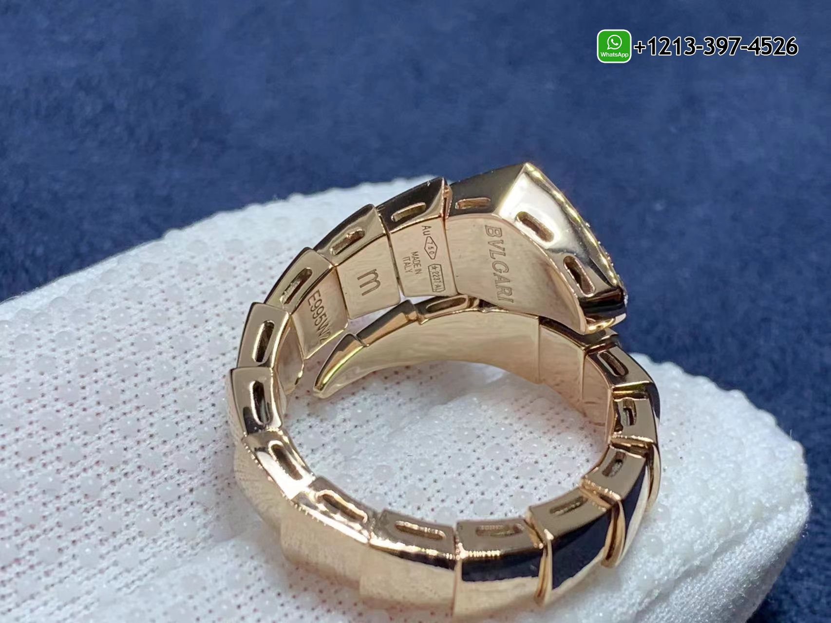 zuwmxq4wkdr Best Quality 1:1 Bvlgari Serpenti Viper 18K Rose Gold Pavé Diamonds on The Head One-coil Ring - High Quality 18k Gold and Diamond Luxury Distinctive Collection Designer Jewelry Customized Factory Price - Image 3