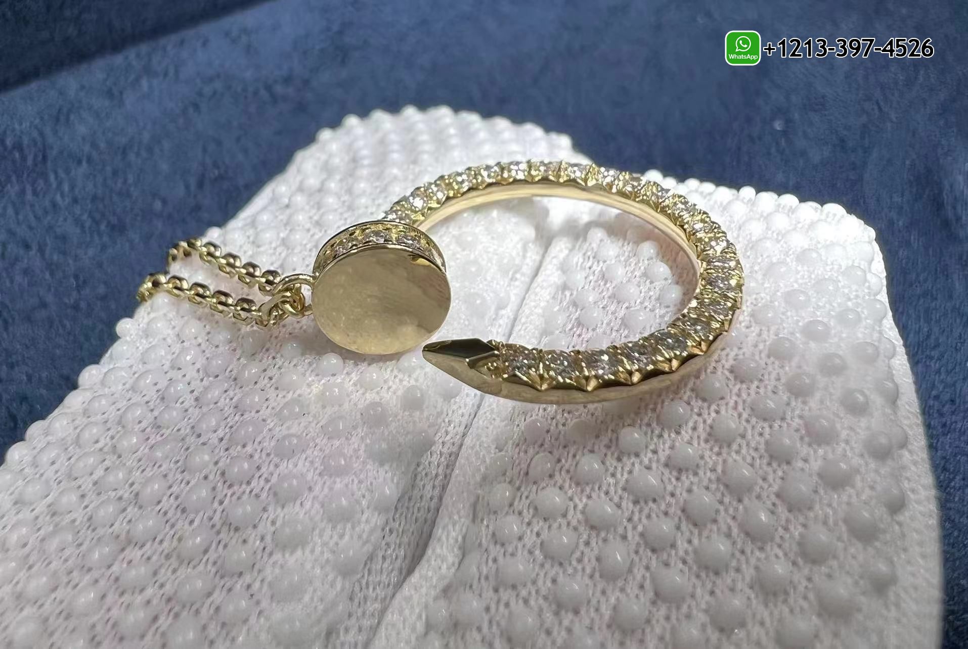 zwegvp2izpz 1:1 Quality Cheap Cartier 18k Yellow Gold Pave Diamond Juste Un Clou Nail Pendant Necklace Replica - High Quality 18k Gold and Diamond Luxury Distinctive Collection Designer Jewelry Customized Factory Price - Image 5